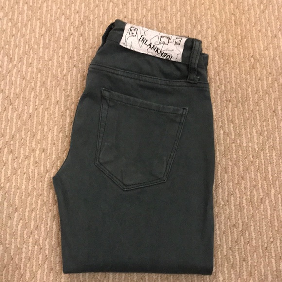 Blank NYC Dark Green Denim Skinny w/ side zipper - Picture 2 of 3